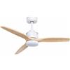 NONE Ventilatore da soffitto LED OstarkDom 132 cm con telecomando, motore CC silenzioso, luce CCT dimmerabile, timer, estate/inverno, bianco, alluminio e legno - 12540 m3/h OstarkDom-LEDUNI