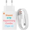 Xiaomi 67W HyperCharge Combo (Type-A) - Ricarica Rapida da 67W, USB-A, Compatibile con PD, 10 Protezioni, Compatto per Viaggi