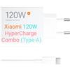 Xiaomi 120W HyperCharge Combo (Type-A) - Ricarica Rapida da 120W, USB-A, Compatibile con PD, 10 Protezioni, Compatto per Viaggi