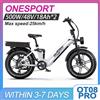 ONESPORT Bicicletta Elettrica Onesport OT08Pro con Doppia Batteria 48V36Ah, Sospensione Completa, 500W, Cambio 7S, Bluetooth e APP, Bici Elettrica da Città