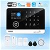 NONE Kit Sistema di Allarme Domestico Intelligente Tugard con WiFi GSM, Sirena Wireless 120dB, Sensore di Movimento, Controllo Remoto tramite App Tuya