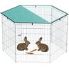 PawHut Recinto per cani PawHut, recinzione a 6 pannelli con tetto, regolabile e pieghevole, recinto portatile 76 cm di altezza con porta, recinzione per