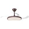 NARVI Ventilatore a soffitto Narvi in metallo bianco e legno di faggio, 3 pale retrattili, motore DC, luce LED regolabile 45 W, colore e intensità regolabili, memoria, telecomando e app. Modello BRETAÑA