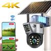 bromose Telecamera Solare WiFi con Doppia Lente, 8MP 4K, Basso Consumo, Visione Notturna PIR, IP66, per Esterni