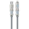 NONE Cavo Dati UNICO 4-in-1 USB A&C a C&L PD 65W in Silicone per Ricarica Rapida 3A 1.2m OD5.5 Nero RoHS