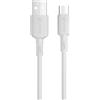 NONE Cavo USB A a USB C UNICO, Ricarica Rapida 3.4A, 1m, Cavo Rotondo in PVC OD3.8, Bianco, Certificato RoHS CE