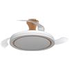 NARVI Ventilatore da Soffitto NARVI Bianco+Legno di Faggio, 3 Pale Retrattili, Motore DC da 30W, Luce LED da 45W Regolabile in Intensità e Colore della Luce. Con Memoria, Telecomando e App Mobile. REF CRETA