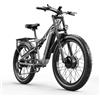 Shengmilo Bicicletta elettrica Shengmilo S600 con pneumatici larghi da 26 pollici, motore a doppia trazione da 2000W, batteria rimovibile Samsung da 48V 17.5AH, display a colori.