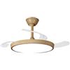 NARVI Ventilatore da soffitto NARVI bianco combinato con colore legno di faggio, 3 pale retrattili, motore DC da 30W, luce LED da 45W, luce LED regolabile in intensità e colore. Con memoria, telecomando e