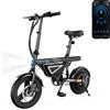iScooter Bicicletta elettrica iScooter EB1S, motore da 350W, batteria 36V 12Ah, ruote da 14 pollici, velocità massima 25 km/h, autonomia fino a 40 km, e-bike per pendolari urbani adulti