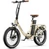 NONE Bicicletta Elettrica Pieghevole da Città ONESPORT OT16-2, Motore Brushless 250W, Batteria Rimovibile 48V 17Ah, Pneumatici da 20 Pollici
