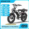 ATSANT Bicicletta Elettrica ATSANT K20 20 Pollici, Batteria ad Alta Capacità 48V 20Ah, 50 km/h, Autonomia 80 km, Doppio Freno, E-Bike per Pendolarismo Urbano