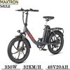 NONE Bicicletta Elettrica MAXTRON MULE 32KM/H, Batteria 48V20Ah, Motore 350W, E-Bike per Pendolarismo Urbano, Pneumatici 20*3.0 Pollici, Bicicletta Elettrica Pieghevole Leggera