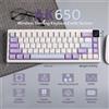 Ajazz Tastiera Meccanica da Gaming Ajazz AK650 con Schermo TFT da 0,85'' e Manopola, Tastiera Wireless Bluetooth RGB 65% per Gamer, 5000mAh, Hot Swap