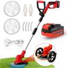 NONE Tagliabordi elettrico a filo, tagliaerba telescopico e pieghevole, 1 batteria da 4000mAh, tagliabordi 3 in 1, manico telescopico pieghevole, decespugliatore da giardino. Facile da riporre