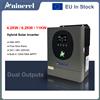 Aninerel Inverter Solare Ibrido Aninerel 24V 4200W 6200W 11000W 48V MPPT Onda Pura Doppia Uscita 220VAC Off-Grid con Display LCD WIFI Modalità Senza Batteria PV 60-500Vdc Disponibile in UE
