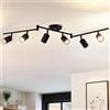 ANWIO Faretti LED Soffitto Regolabili Base Rettangolare,Faretti da Muro,Lampadario Vintage con 6 Faretti LED GU10,Applique da Parete,Plafoniera per Negozio,Vetrina,Bar,Soggiorno,Lampadine Escluse