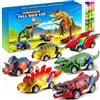 Jojoin Dinosauri Macchinine Giocattolo per Bambini - 6 Pezzi Dinosauro Giocattolo Tirare Indietro Auto con Tappetino attività Regalo per Bambini 2 3 4 5 6 Anni Ragazzo e Ragazza - Progettazione (Colorato)