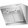 ZEXVPVAX Cappa Da Cucina Da 600 Mm, Aspiratore Silenzioso In Acciaio Inossidabile Ad Aspirazione Laterale Con Luce LED, Diametro Uscita Aria 150 Mm, 17 M³/min, Facile Da Pulire, Per Cucina, Ristorante, Bar