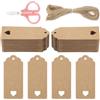 ZBOOROOR Etichette regalo marroni con cuore, 120 etichette di carta vuote con cordoncino, 4,5 cm x 9 cm, etichette regalo per regali, matrimoni, compleanni, bomboniere
