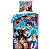 Halantex Set Letto DRAGONBALL SUPER PROTAGONISTI Goku Vegeta Copripiumino Reversibile 140x200cm e Federa 70x90cm - Multicolore - 100% Cotone