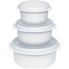 Emsa Micro Family Set per microonde per principianti, 3 pezzi (0.5 l, 1 l, 1.5 l), Bianco