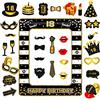 VEGCOO 30 accessori per foto, 18 compleanno, decorazione per feste, decorazione da tavolo per compleanno e 1 cornice gonfiabile per 18 compleanno, ragazze e ragazzi, diverse feste, compleanni, matrimoni