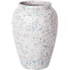 HOPEME Vaso rustico in ceramica per decorazione domestica, vaso decorativo vintage grigio blu per soggiorno, ingresso, cucina, mensola, centrotavola, decorazione moderna bohémien, 15 cm di altezza