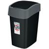 Curver 229415 Flip Bin Pattumiera plastica Nero/Argento 26 x 34 x 47 cm, 25 l