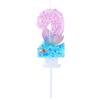 EAKE Candela di compleanno a forma di numero 2, rosa e blu glitterato con perla, conchiglia e coda di pesce, decorazione per torta a tema oceano 2, per feste in mare