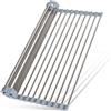 Docksnet Cesaria Scolapiatti da Appoggio Pieghevole in Acciaio Inox - Gocciolatoio per Lavello Comodo e Resistente - Griglia Scola Piatti Lavandino Estensibile (Grigio)