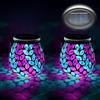 TOTHDATE 2PCS Lampada Solare a Mosaico Ovale per Esterno, Interruttore On/Off, Vetro a Mosaico Sospesa, Lampada Solare da Tavolo IP65 Impermeabile per Prato, Sentiero, Cortile, Terrazza, Pavimento