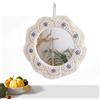 NSXIN Specchio da parete in macramè, rotondo, fatto a mano, stile bohémien, decorazione da parete in tessuto, decorazione da appendere alla parete per casa, camera da letto, soggiorno (B), 50,8 cm