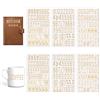 NQEUEPN 6 fogli adesivi 3D in schiuma 3D con lettere e numeri, colore oro gonfio e lettere maiuscole, per fai da te, scrapbooking e poster, 6 fogli