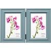 inspire by Hampton Frames Inspired By Hampton IBH-PAL301904B - Cornice portafoto in vetro con cerniera doppia, 10 x 15 cm, colore: Azzurro