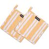 Encasa XO 21 cm Forno Microonde Potholders (2 pz Set) per cucina cucina e cottura - Resistente al calore, protezione delle mani da utensili caldi - Strisce Gialle Franca