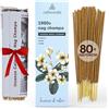 Calmveda Incensi Nag Champa Originali - (80 incenso naturale) Incenso Bastoncini NO carbone, realizzato con fiori riciclati | Profumo terroso e floreale miscelato con incenso al muschio bianco