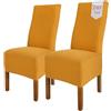 sh SCHEFFLER-HOME LIVE HOMESTYLE SCHEFFLER-Home Coprisedie Emma/Set di 2 Copri Sedie da Pranzo Elastici/Sedie da Pranzo/Coprisedie Elasticizzato in Cotone con Fascia Elastica/Coprisedie Eleganti, marrone rame