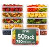 Zuvo Thali Outlet - 50 x Rectangular 750ml Microwave Clear Plastic Food Containers Freezing Takeaway Hot Cold Foods by Thali Outlet Leeds