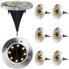 Mezzar 8 Pezzi Luci Solari Giardino Esterno, 8 LEDs Faretti led Luce Sepolta Bianco Caldo Impermeabile Faretti Solari da Esterno per Prato Vialetto Scala Paesaggio (Luce da terra)