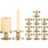 Romadedi Candelabro oro in metallo - Set di 12 candelabri a stelo candele vintage Morden decorazione per matrimonio, decorazione da tavolo, Natale, soggiorno, corona dell'Avvento