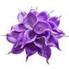 DuHouse 20 fiori artificiali viola di Calla Lily, bouquet da sposa, vero tocco di fiori finti per la casa, per feste di nozze (viola)