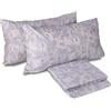 hermet Laura Biagiotti, Set Lenzuola Letto Matrimoniale In Percalle Di Cotone, 100% Percalle di Cotone Stampato, Lenzuolo da Sopra, Lenzuolo Con Angoli, Coppia Federe, Biham Grigio/Avio