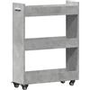 vidaXL Mobile con Ruote Grigio Cemento 60x22x79cm in Legno Multistrato, Mobile con Ruote, armadietto, Mobile da Salotto, mobiletto