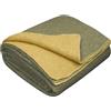 LYHome Coperta Lana - Pura e Calda Copriletto per Divano Letto Singolo, Plaid Invernale Autunnale, Coperte da Viaggio Esterni Campeggio Militare Esercito (150x215 cm | Senape e Oliva Doppio lato)