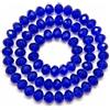 Perlin 65 perline ceche in cristallo di Boemia 8 x 6 mm, ceche in vetro CZ sfaccettato rotondo sfaccettato blu cobalto