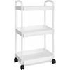 hjwanyin Carrello portaoggetti a 3 livelli su ruote, carrelli da cucina con maniglia per libri, carrelli di bellezza, carrelli portaoggetti per stanza, bagno, ufficio, scaffale salvaspazio per scaffalature