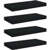 vidaXL Scaffali a Parete 4 pz Neri 50x23x3,8 cm in MDF