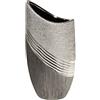 Gilde Vaso da fiori moderno vaso da fiori in ceramica vaso da tavolo argento/grigio altezza 30 cm