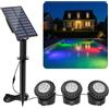 T-SUN Luci solari per laghetto, sommergibile con 3 lampade, 6 LED, faretto per paesaggio, luci subacquee IP68, impermeabile, anfibia, per giardino, esterno